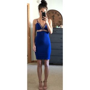 Royal blue mini dress